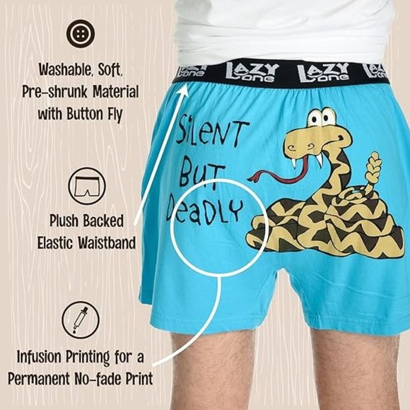 Lazy One Funny Animal Boxers, Novelty Boxer Shorts, Humorous Underwear, Gag Gift - Picture 5 of 7